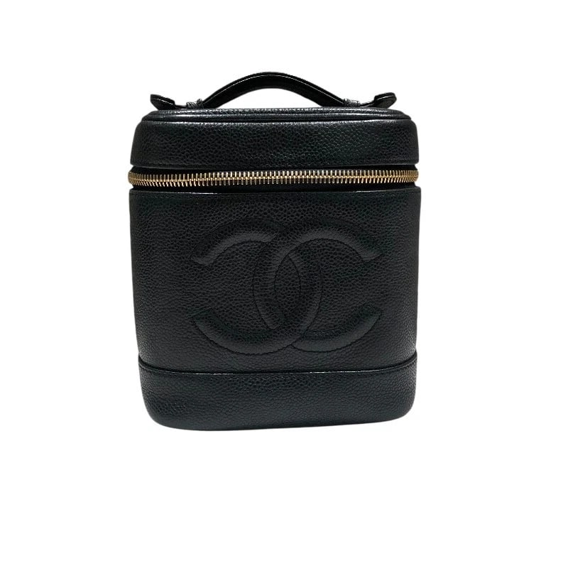 CHANEL COCO MARK VANITY BAG HANDBAG: CHANEL COCO Mark vanity bag Handbag Brand: CHANEL Type: Handbag Material: Caviar skin Color: Black GD Hardware Size: W5.9 x H6.3x D4.7inch Accessories: None Accessories Notice: When purcha