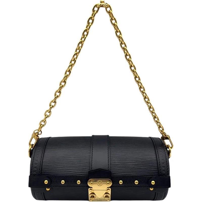 LOUIS VUITTON PAPILLON TRUNK SHOULDER BAG: LOUIS VUITTON papillon trunk Shoulder Bag Brand: LOUIS VUITTON Type: Shoulder Bag Material: Epi Color: black Size: W8.1 x H3.7x D3.9inch Shoulder:18.9inch Accessories: None Accessories