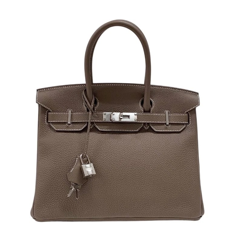 HERMES BIRKIN 30 HANDBAG: HERMES Birkin 30 Handbag Brand: HERMES Type: Handbag Material: Togo Color: Etop SilverHardware Size: W11.8 x H9.3x D5.9inch Accessories: None Accessories Notice: When purchasing pre-owned