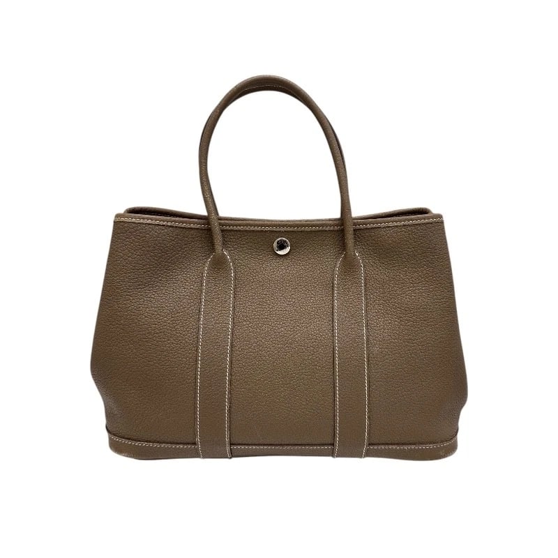 HERMES GARDEN PARTY TPM HANDBAG: HERMES Garden party TPM Handbag Brand: HERMES Type: Handbag Material: Negonda Color: Etube Size: W11.8 x H7.9x D5.1inch Accessories: None Accessories Notice: When purchasing pre-owned goods,