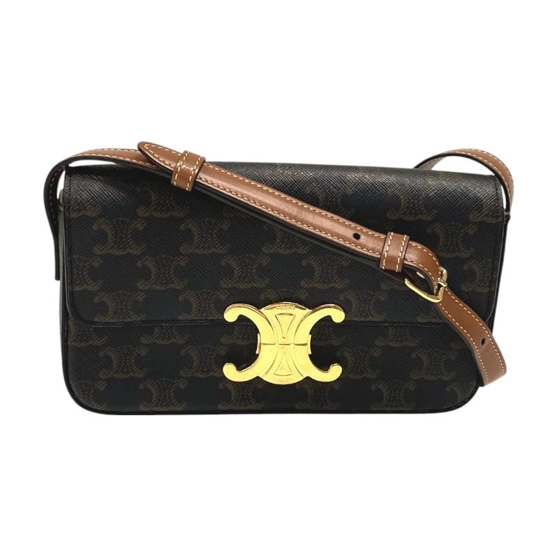 CELINE SHOULDER BAG CLAUDE SHOULDER BAG: CELINE Shoulder Bag Claude Shoulder Bag Brand: CELINE Type: Shoulder Bag Material: Triomphe canvas Color: Tan Size: W8.1 x H4.7x D1.6inch Shoulder:20.9inch Accessories: None Accessories