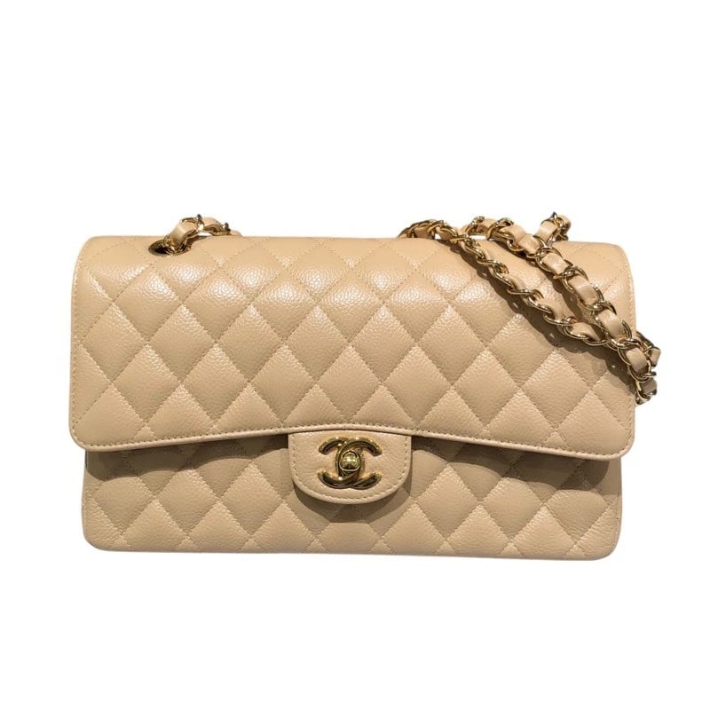 CHANEL MATRASSE 25 SHOULDER BAG: CHANEL Matrasse 25 Shoulder Bag Brand: CHANEL Type: Shoulder Bag Material: Caviar skin Color: Beige GDHardware Size: W10.2 x H6.3x D2.8inch Shoulder:20.9inch Accessories: None Accessories