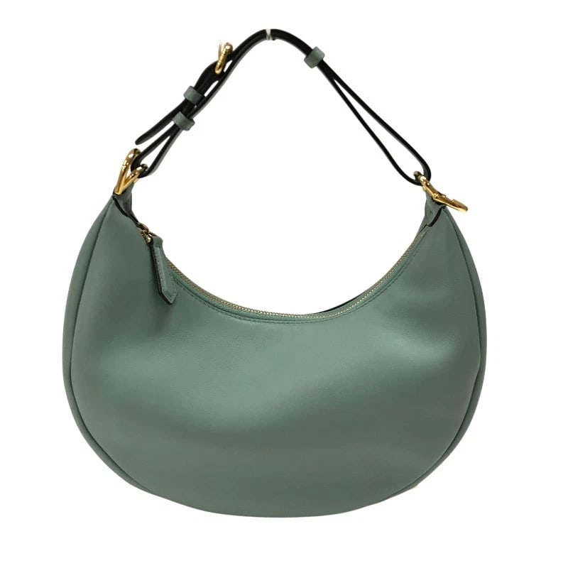 FENDI GRAPHY SMALL HANDBAG: FENDI Graphy Small Handbag Brand: FENDI Type: Handbag Material: Calfskin Color: Mint Green GoldHardware Size: W10.4 x H8.7x D3.3inch Shoulder:5.9inch Accessories: None Accessories Notice: