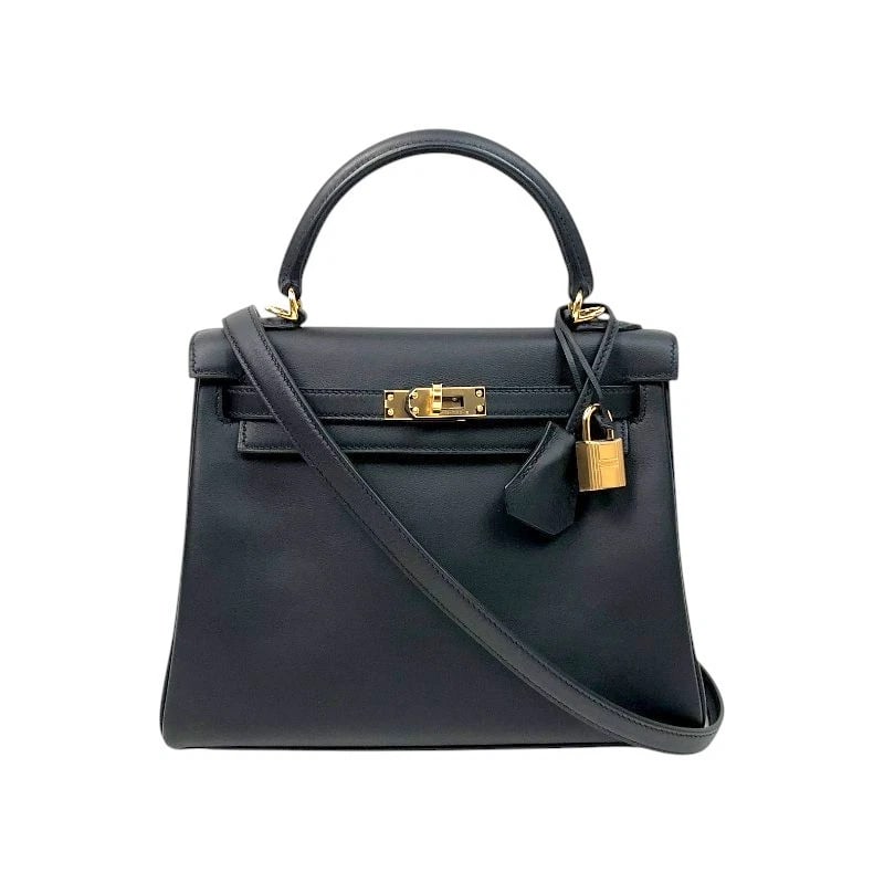 HERMES KELLY 25 INNER STITCHHANDBAG: HERMES Kelly 25 inner stitchHandbag Brand: HERMES Type: Handbag Material: Vaux Swift Color: Black Gold Hardware Size: W9.1 x H7.3x D3.9inch Shoulder:35.8inch Accessories: None Accessories