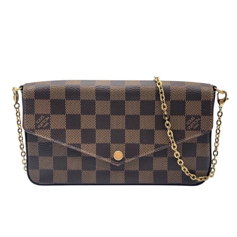 LOUIS VUITTON POCHETTE FELICE SHOULDER BAG: LOUIS VUITTON Pochette Felice Shoulder Bag Brand: LOUIS VUITTON Type: Shoulder Bag Material: Damier canvas Color: Damier Size: W8.3 x H4.7x D1.2inch Accessories: None Accessories Notice: When