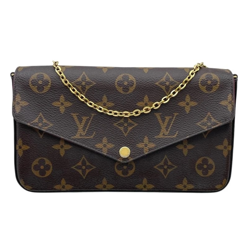 LOUIS VUITTON POCHETTE FELICE SHOULDER BAG: LOUIS VUITTON Pochette Felice Shoulder Bag Brand: LOUIS VUITTON Type: Shoulder Bag Material: Monogram canvas Color: Brown Size: W7.9 x H4.7x D1.2inch Accessories: None Accessories Notice: