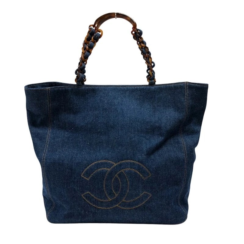 CHANEL COCO MARK DENIM TOTE BAG TOTE BAG: CHANEL COCO Mark Denim Tote Bag Tote Bag Brand: CHANEL Type: Tote Bag Material: Denim/Plastic Color: blue Size: W15.7 x H13.8x D5.9inch Accessories: None Accessories Notice: When purchasing