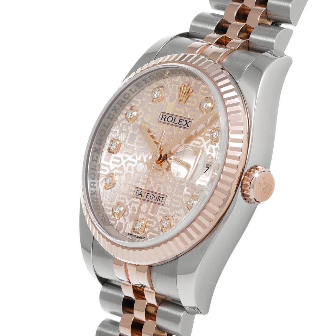 ROLEX DATEJUST PINK COMPUTER DIAMOND WATCH - 2