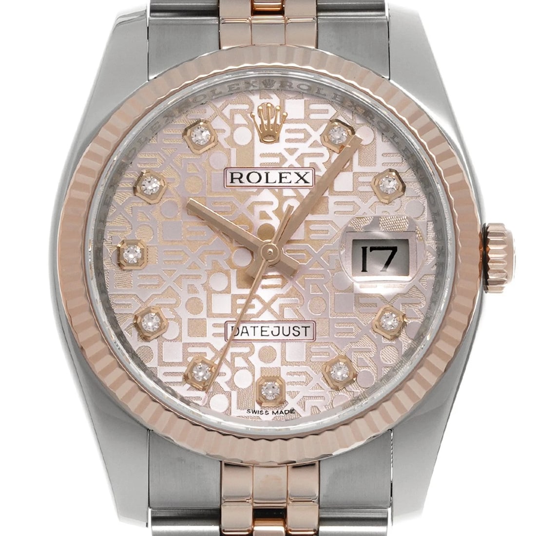 ROLEX DATEJUST PINK COMPUTER DIAMOND WATCH - 4