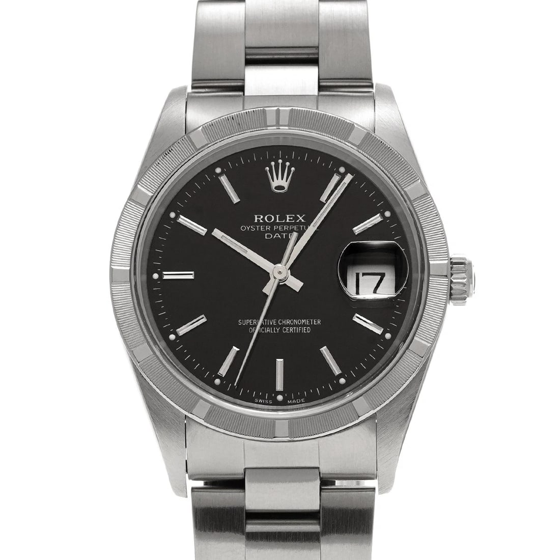 ROLEX OYSTER PERPETUAL BLACK WATCH: ROLEX Oyster Perpetual black Watch Brand: ROLEX Type: Wristwatch Material: Band Material Stainless steel, Case Material Stainless steel Color: Dial Color black Size: ??Case? H/about 34mm