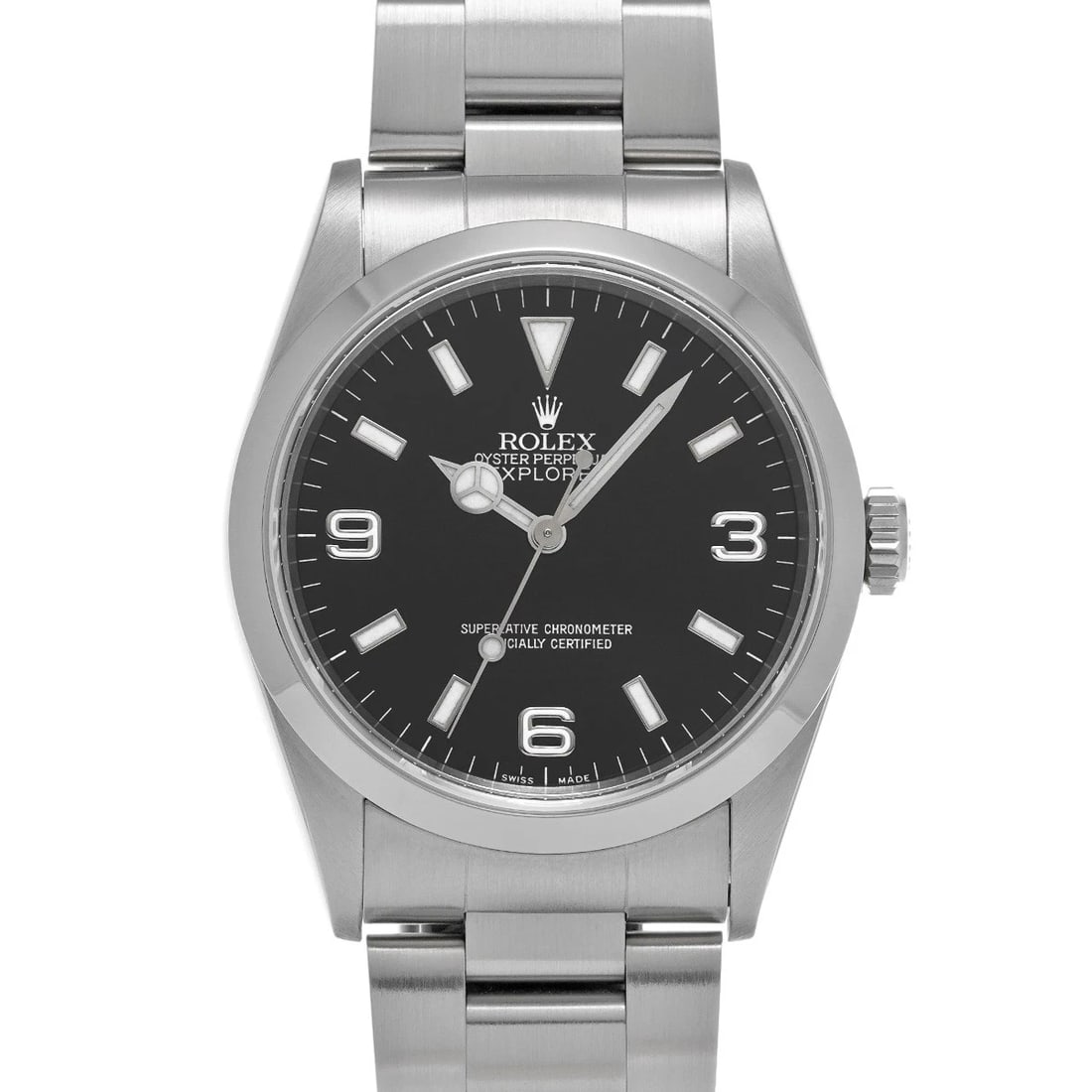 ROLEX EXPLORER BLACK WATCH: ROLEX Explorer black Watch Brand: ROLEX Type: Wristwatch Material: Band Material Stainless steel, Case Material Stainless steel Color: Dial Color black Size: ??Case? H/about 36mm W/about 36mm D/ab