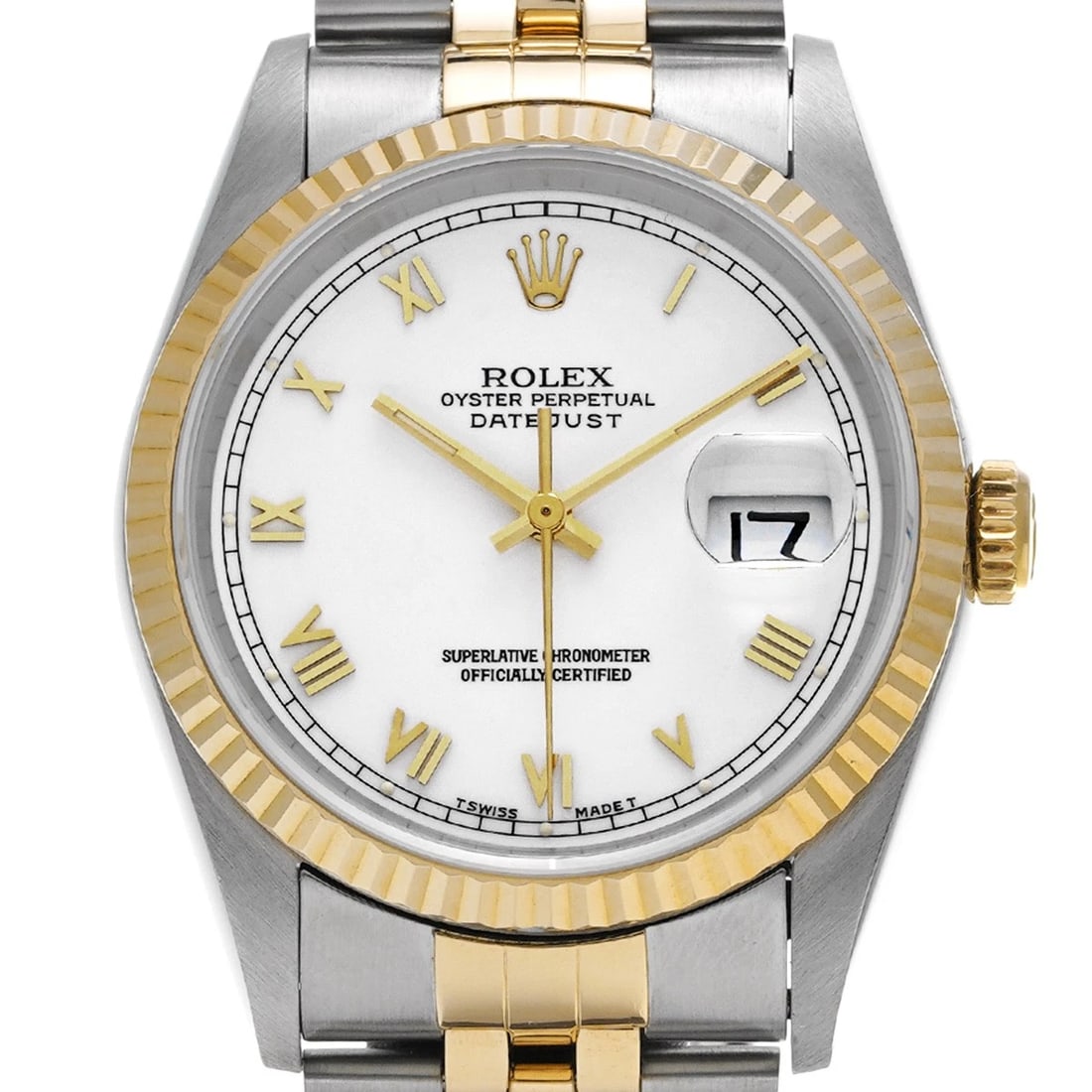 ROLEX DATEJUST WHITE WATCH - 4