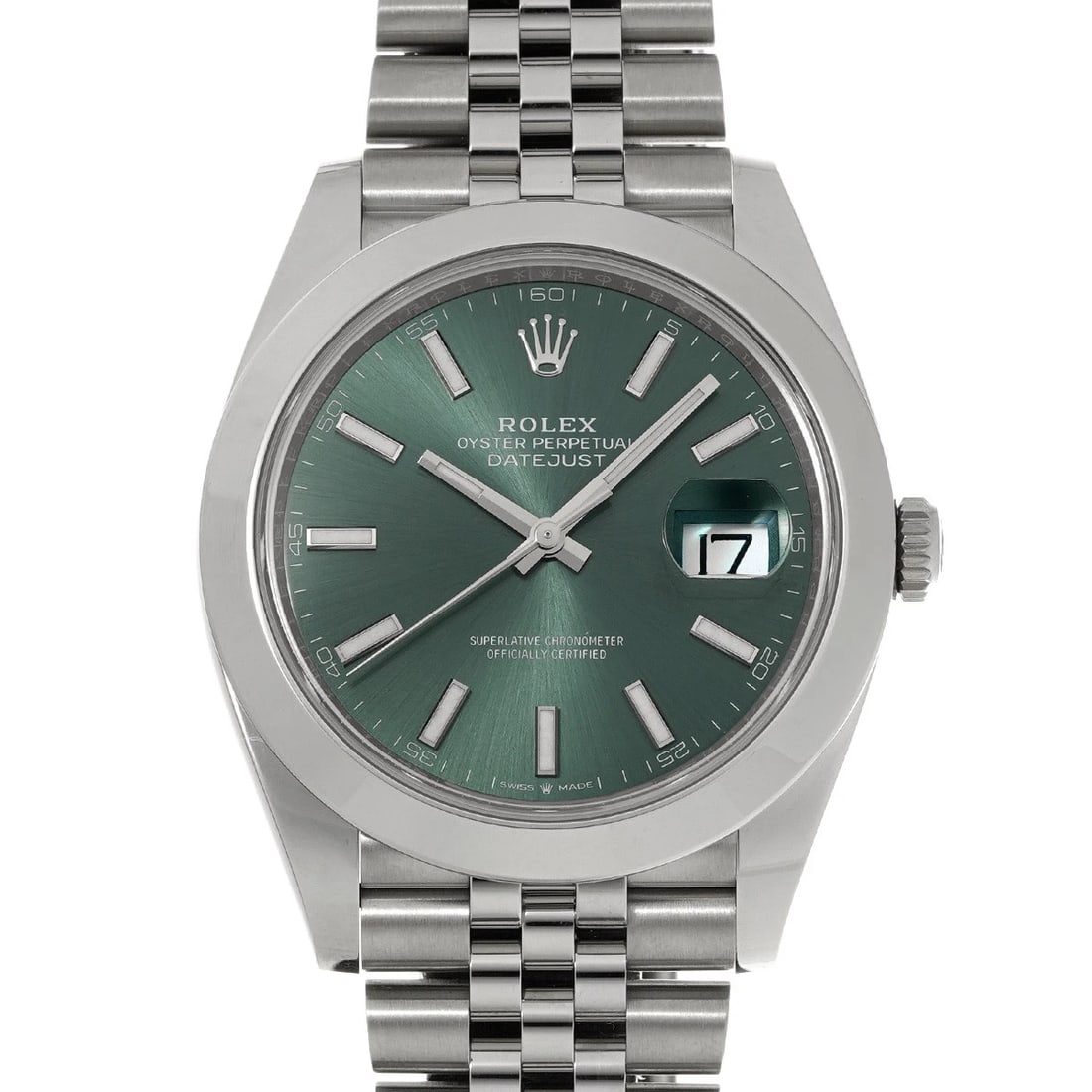 ROLEX DATEJUST MINT GREEN WATCH: ROLEX Datejust Mint green Watch Brand: ROLEX Type: Wristwatch Material: Band Material Stainless steel, Case Material Stainless steel Color: Dial Color Mint green Size: ??Case? H/about 41mm