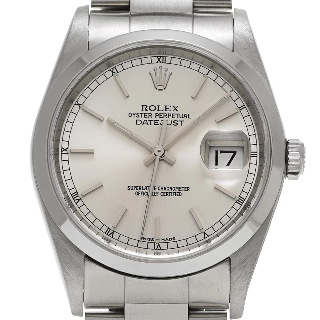 ROLEX DATEJUST SILVER WATCH - 4