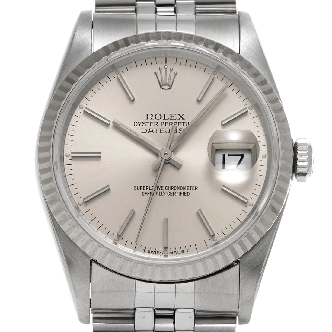 ROLEX DATEJUST SILVER WATCH - 4