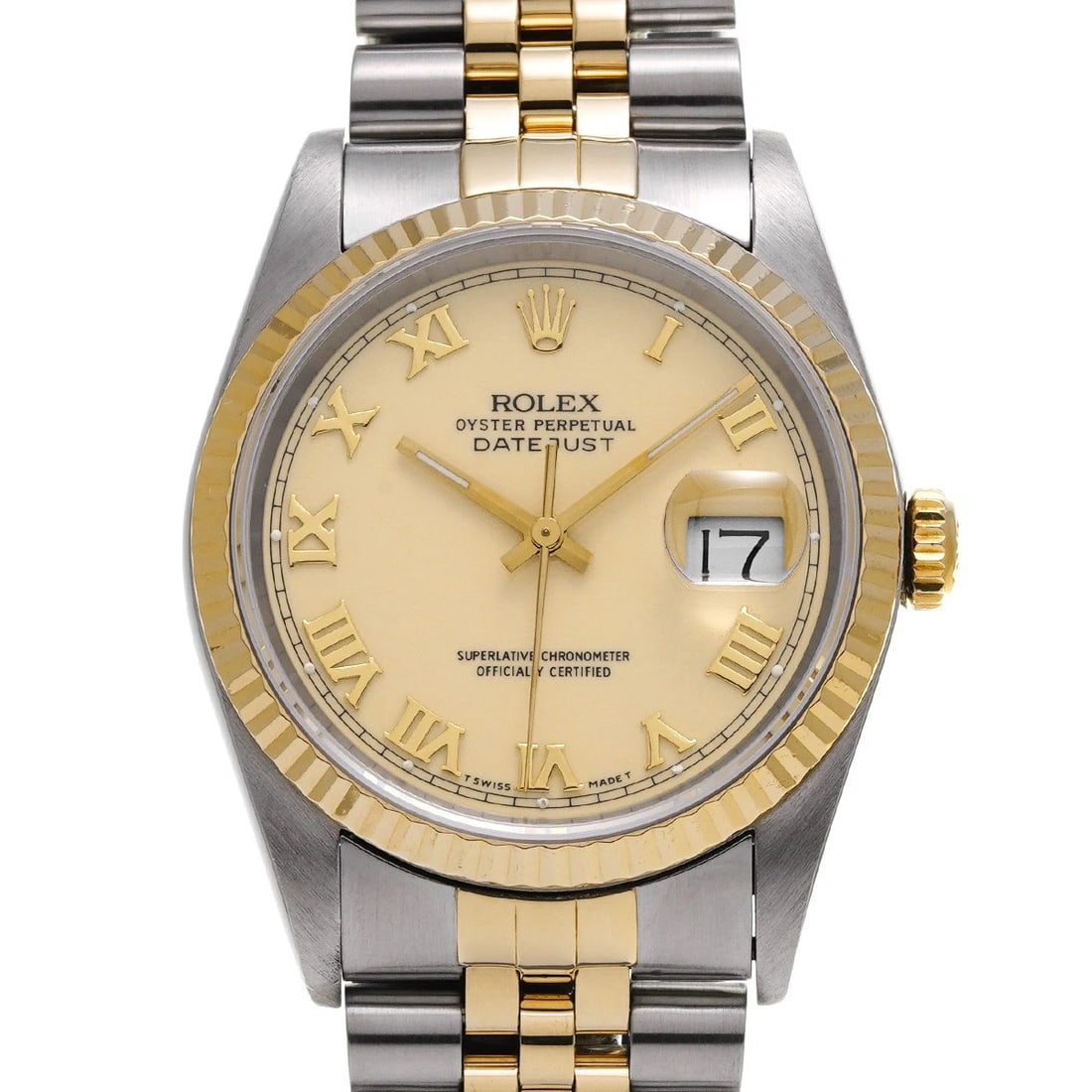 ROLEX DATEJUST IVORY WATCH: ROLEX Datejust Ivory Watch Brand: ROLEX Type: Wristwatch Material: Band Material Stainless steel/Yellow Gold, Case Material Stainless steel Color: Dial Color Ivory Size: ??Case? H/about 36mm