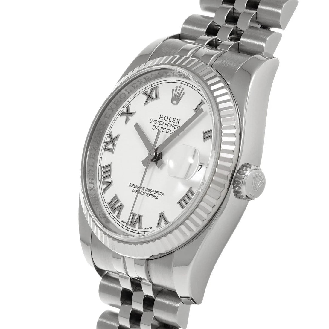 ROLEX DATEJUST WHITE WATCH - 2