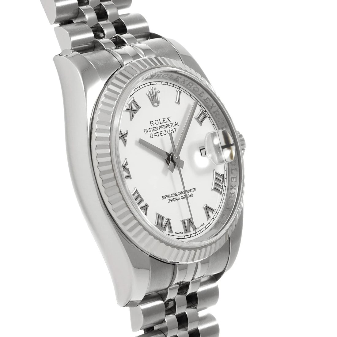 ROLEX DATEJUST WHITE WATCH - 3