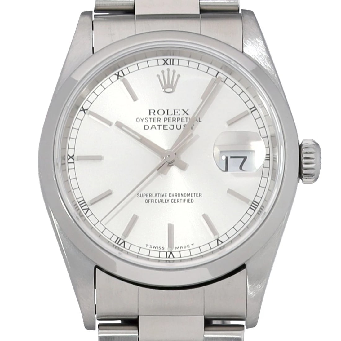 ROLEX DATEJUST SILVER WATCH - 4