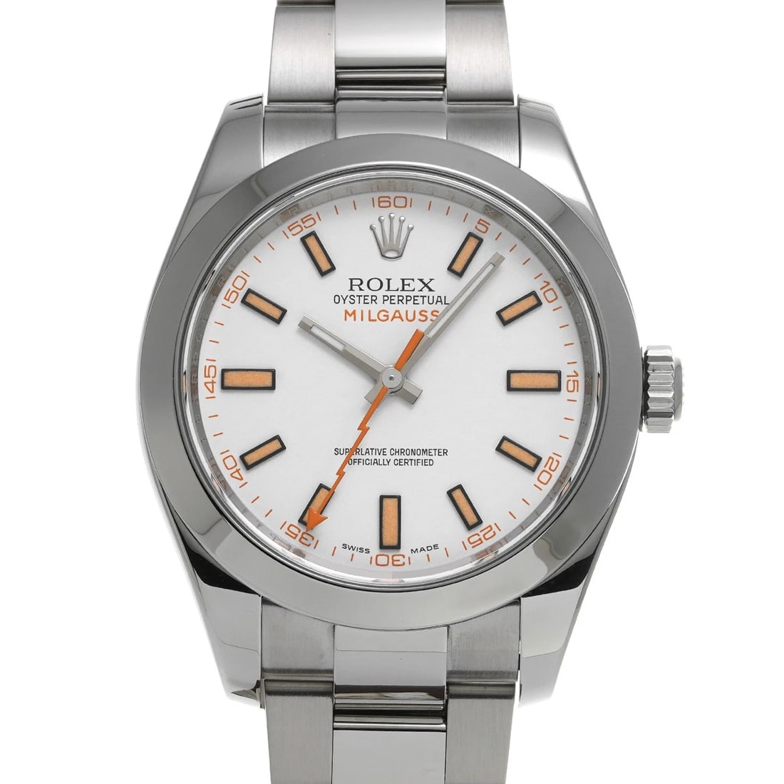 ROLEX MILGAUSS WHITE WATCH: ROLEX Milgauss white Watch Brand: ROLEX Type: Wristwatch Material: Band Material Stainless steel, Case Material Stainless steel Color: Dial Color white Size: ??Case? H/about 40mm W/about 40mm