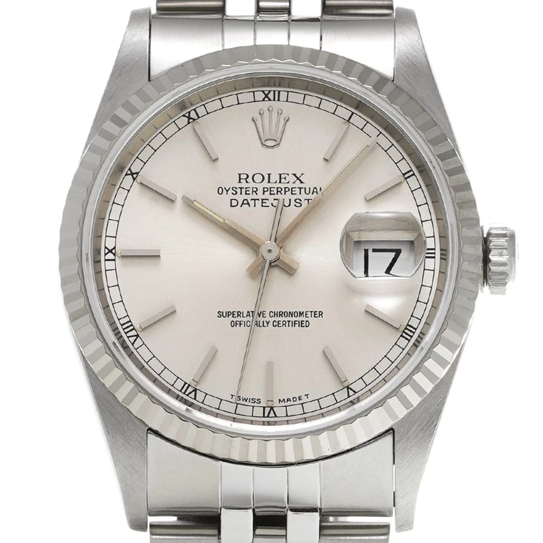 ROLEX DATEJUST SILVER WATCH - 4