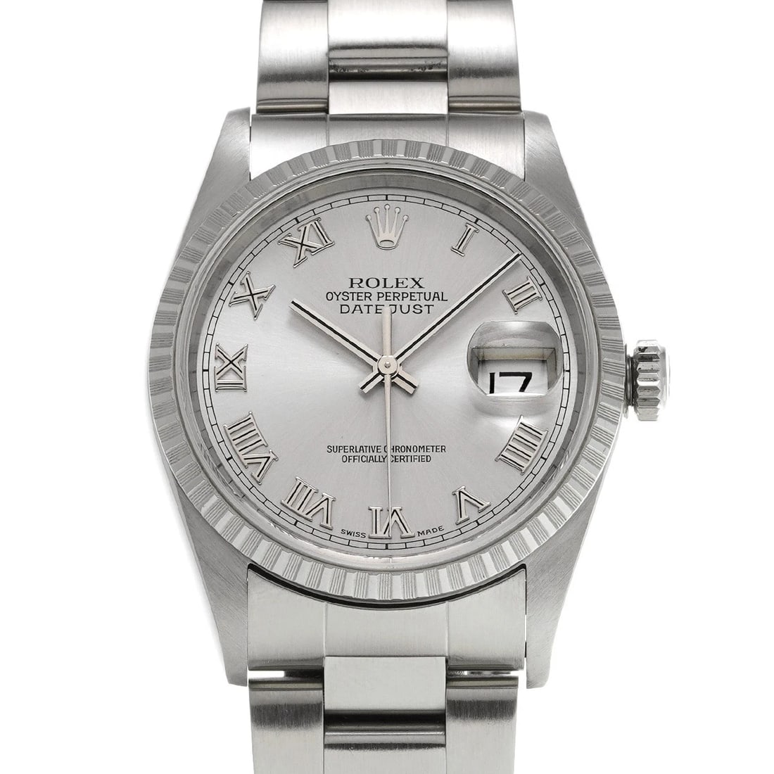 ROLEX DATEJUST SILVER WATCH: ROLEX Datejust Silver Watch Brand: ROLEX Type: Wristwatch Material: Band Material Stainless steel, Case Material Stainless steel Color: Dial Color Silver Size: ??Case? H/about 36mm W/about 36mm D/