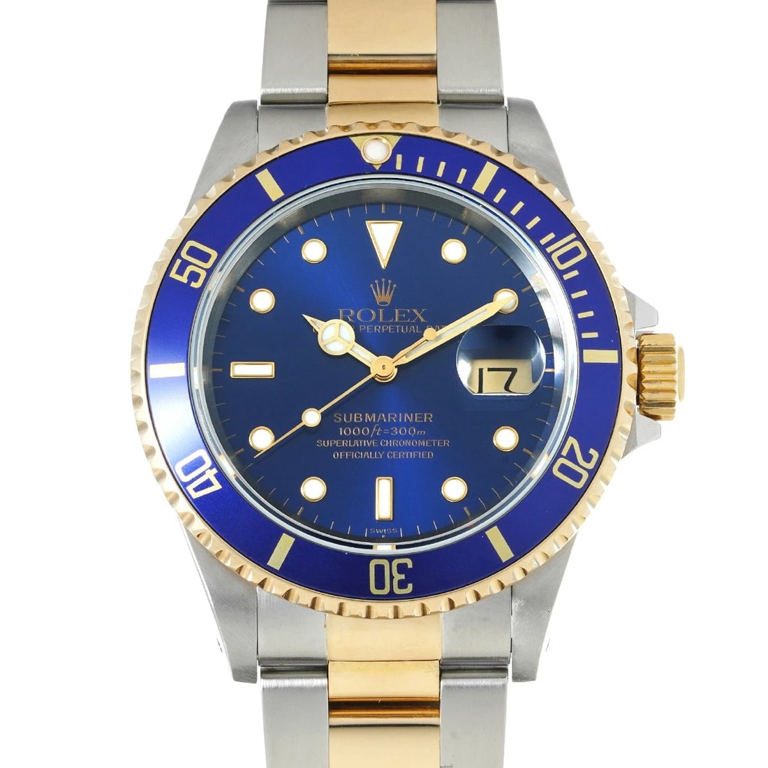 ROLEX SUBMARINER BLUE WATCH: ROLEX Submariner blue Watch Brand: ROLEX Type: Wristwatch Material: Band Material Stainless steel/Yellow Gold, Case Material Stainless steel Color: Dial Color blue Size: ??Case? H/about 40mm