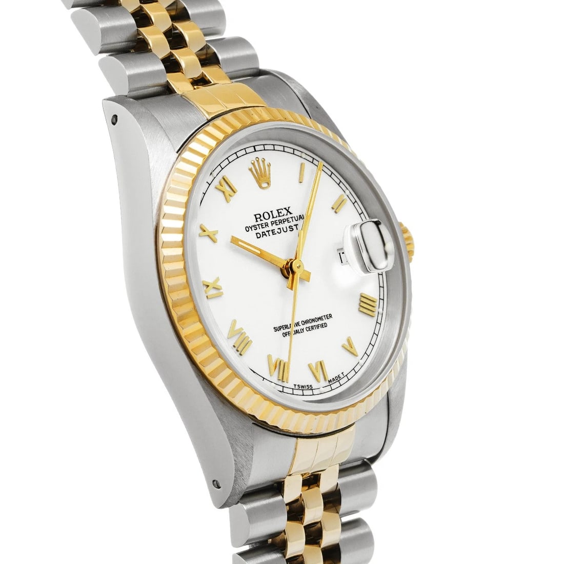 ROLEX DATEJUST WHITE WATCH - 3