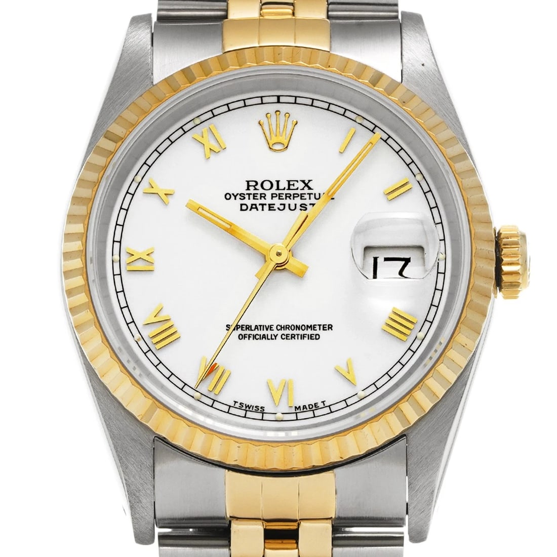 ROLEX DATEJUST WHITE WATCH - 4
