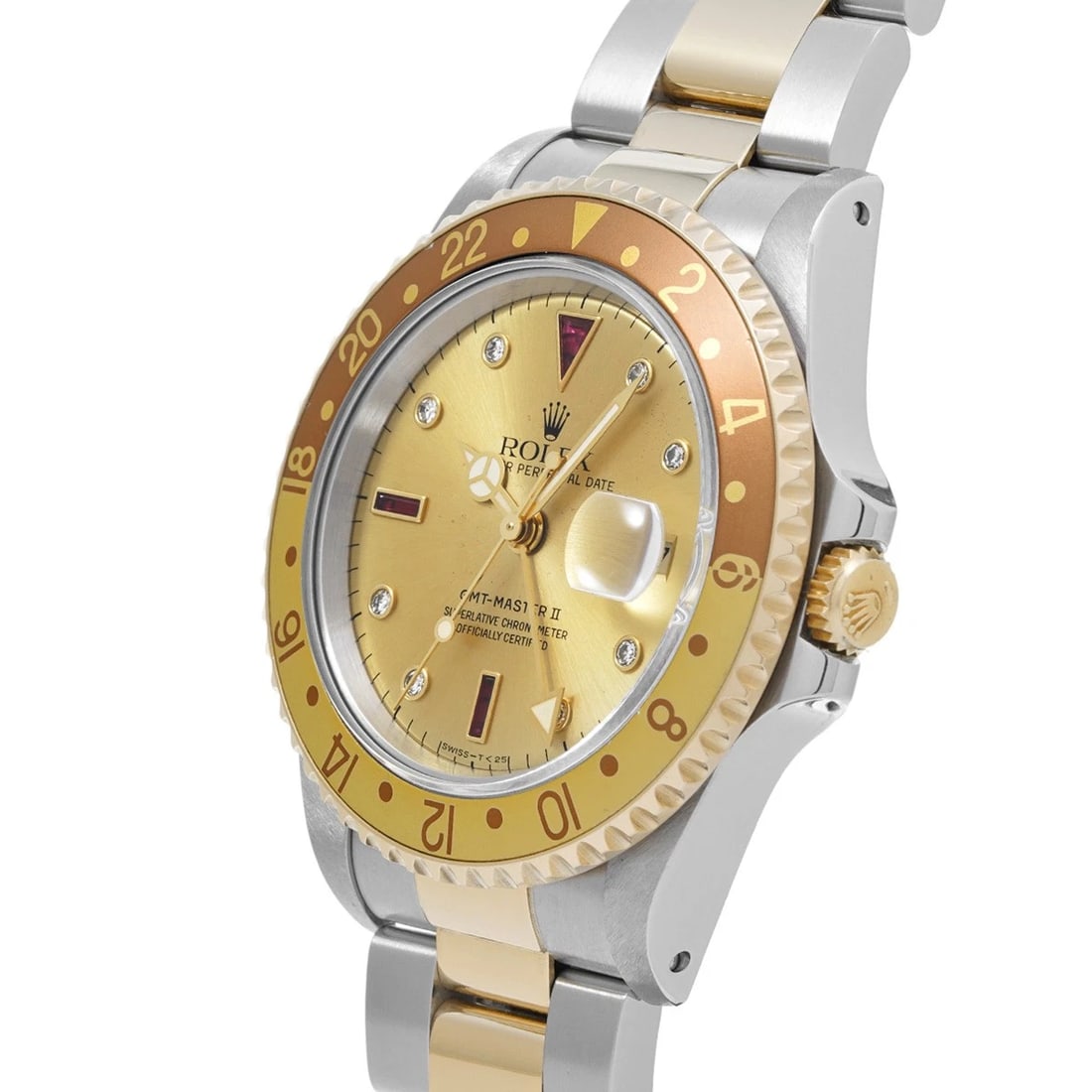 ROLEX MASTER CHAMPAGNE RUBY DIAMOND WATCH - 2