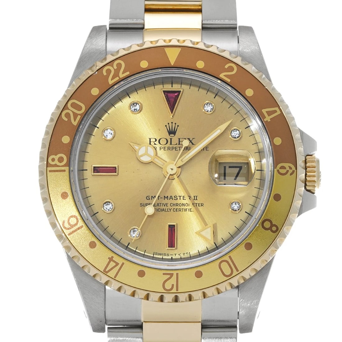 ROLEX MASTER CHAMPAGNE RUBY DIAMOND WATCH - 4