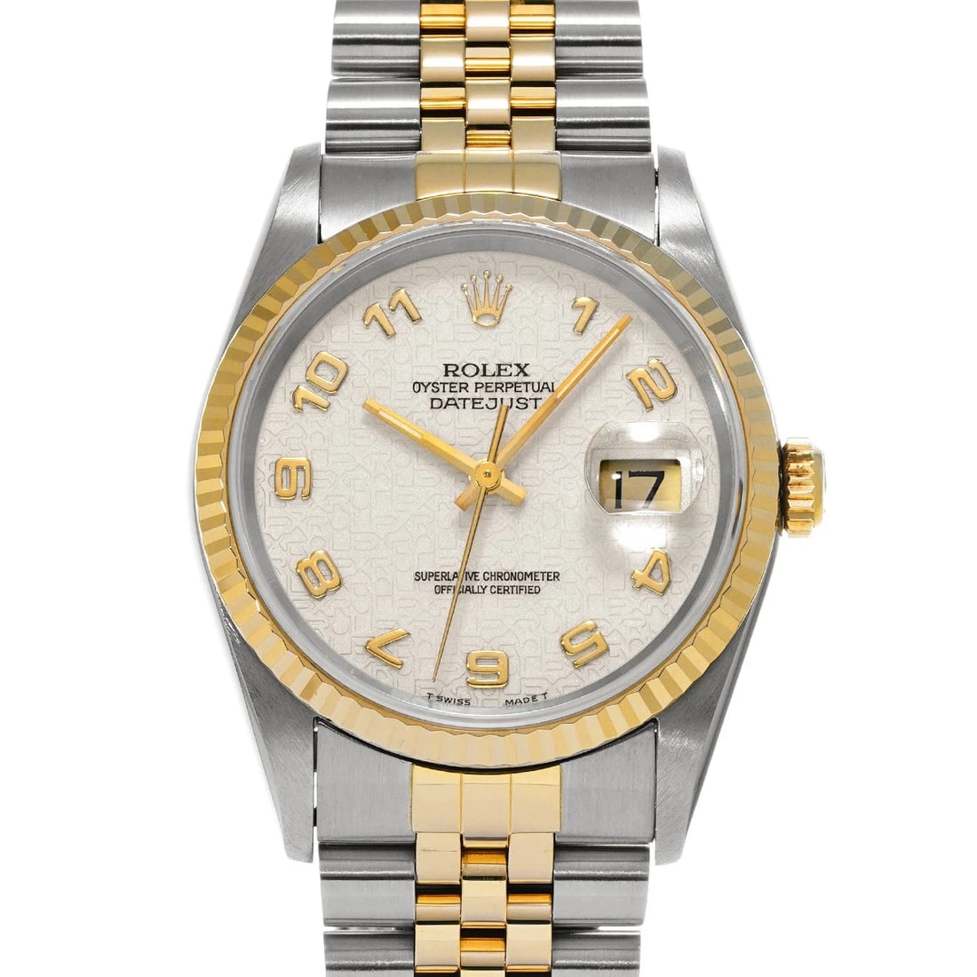 ROLEX DATEJUST IVORY COMPUTER WATCH: ROLEX Datejust Ivory Computer Watch Brand: ROLEX Type: Wristwatch Material: Band Material Stainless steel/Yellow Gold, Case Material Stainless steel Color: Dial Color Ivory Computer Size: ??Case?