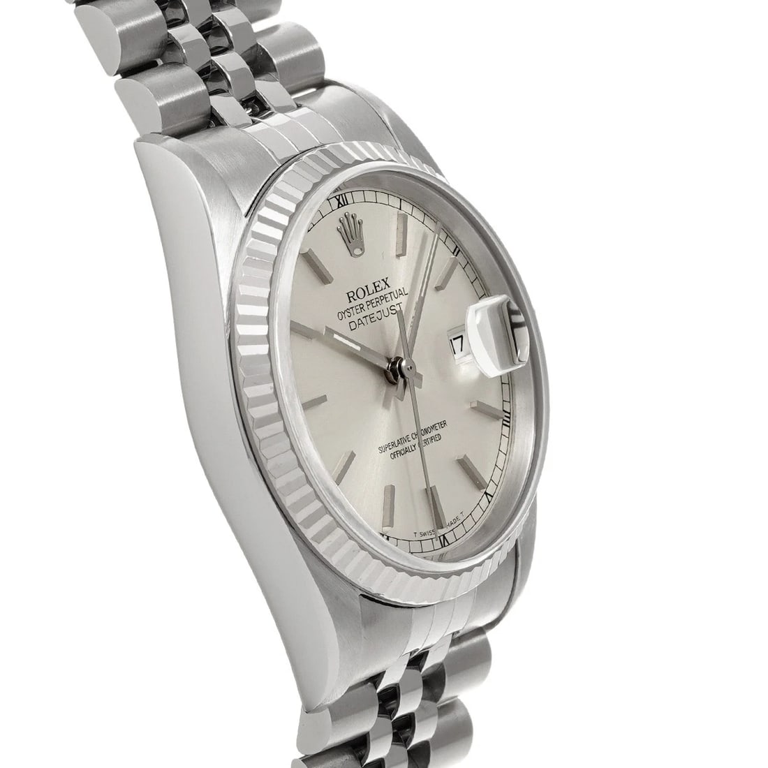 ROLEX DATEJUST SILVER WATCH - 3