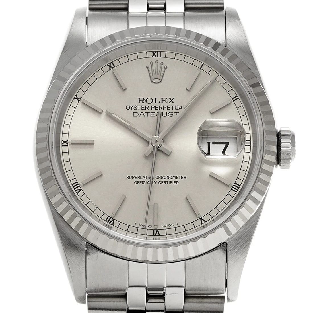 ROLEX DATEJUST SILVER WATCH - 4