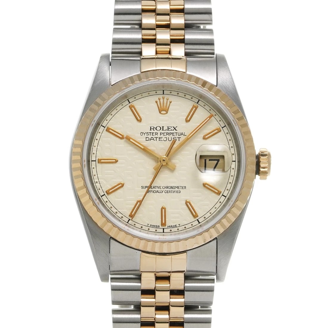 ROLEX DATEJUST IVORY COMPUTER WATCH: ROLEX Datejust Ivory Computer Watch Brand: ROLEX Type: Wristwatch Material: Band Material Stainless steel/Yellow Gold, Case Material Stainless steel Color: Dial Color Ivory Computer Size: ??Case?