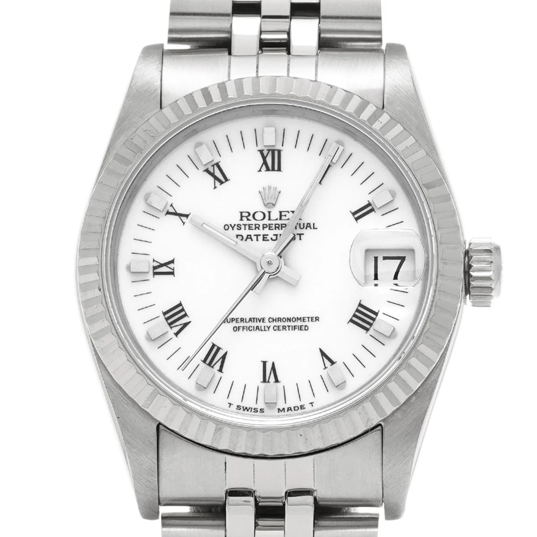 ROLEX DATEJUST WHITE WATCH - 4
