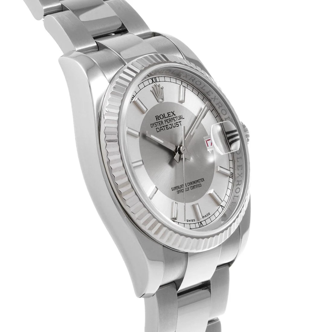 ROLEX DATEJUST SILVER WATCH - 3