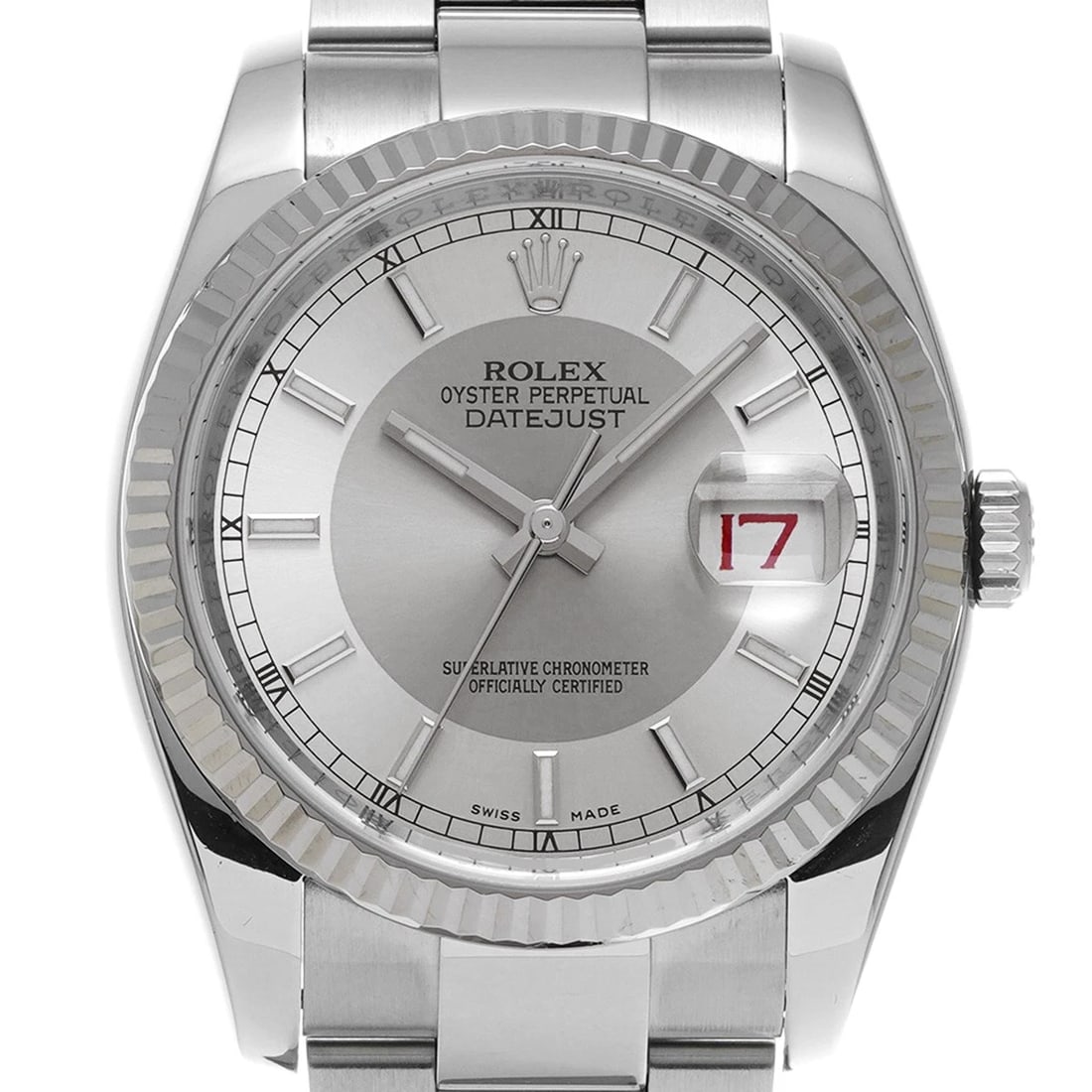 ROLEX DATEJUST SILVER WATCH - 4