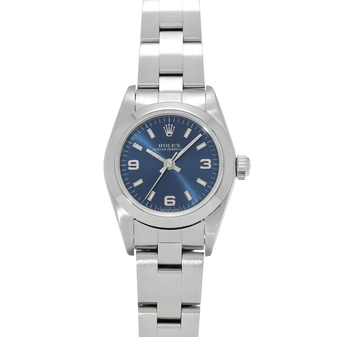ROLEX OYSTER PERPETUAL BLUE WATCH: ROLEX Oyster Perpetual blue Watch Brand: ROLEX Type: Wristwatch Material: Band Material Stainless steel, Case Material Stainless steel Color: Dial Color blue Size: ??Case? H/about 24mm W/about