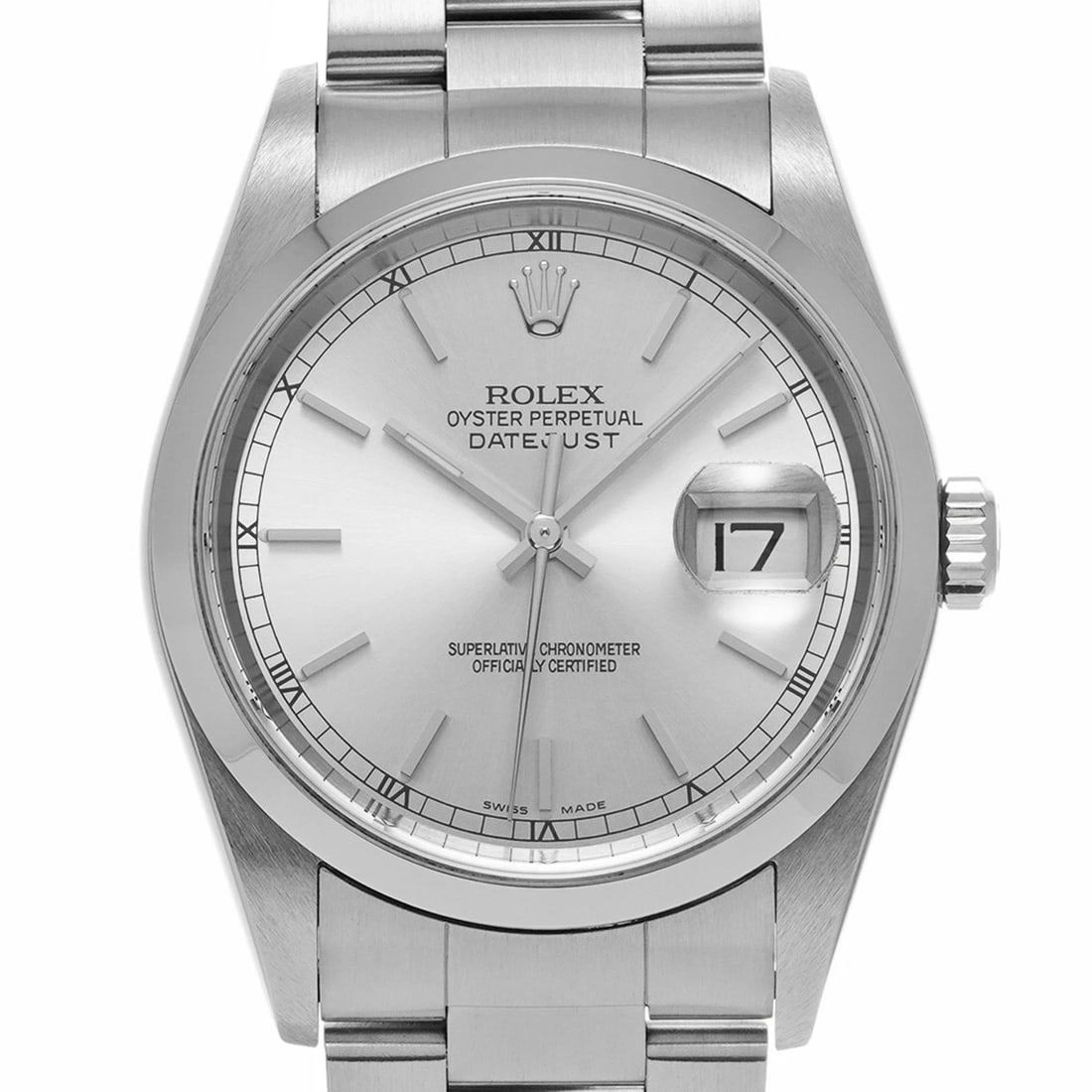 ROLEX DATEJUST SILVER WATCH - 4