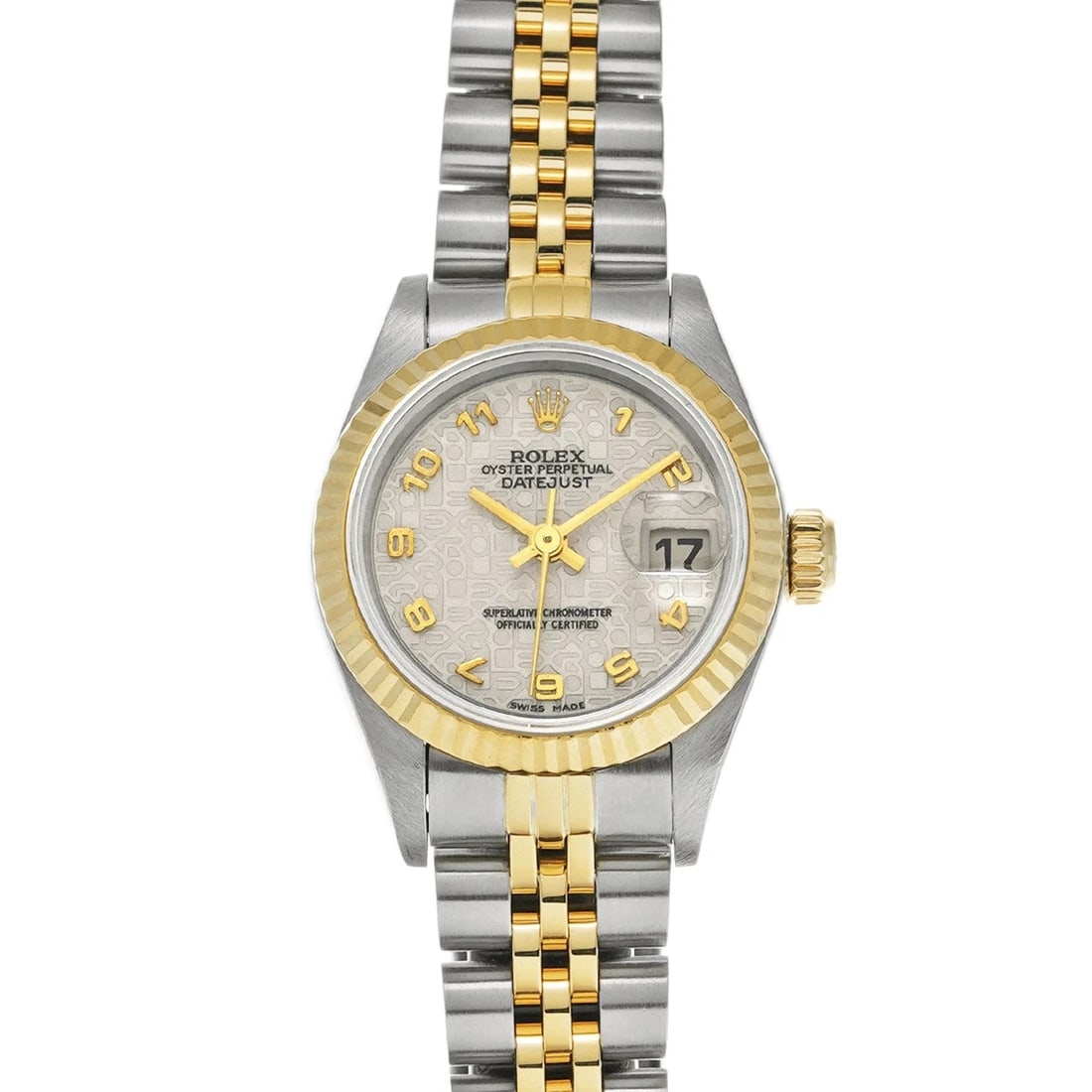 ROLEX DATEJUST IVORY COMPUTER WATCH: ROLEX Datejust Ivory Computer Watch Brand: ROLEX Type: Wristwatch Material: Band Material Stainless steel/Yellow Gold, Case Material Stainless steel Color: Dial Color Ivory Computer Size: ??Case?