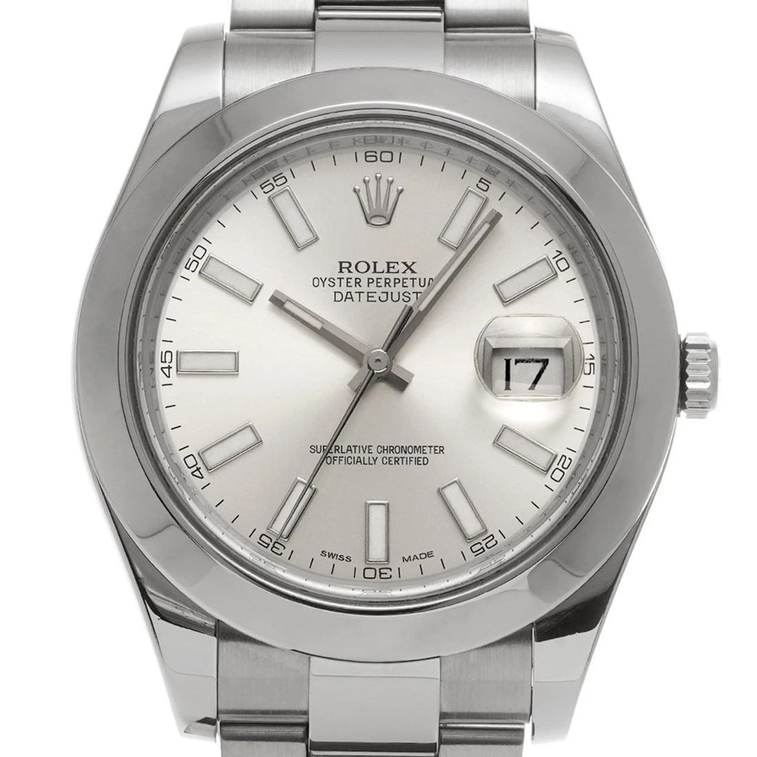 ROLEX DATEJUSTSILVER WATCH - 4