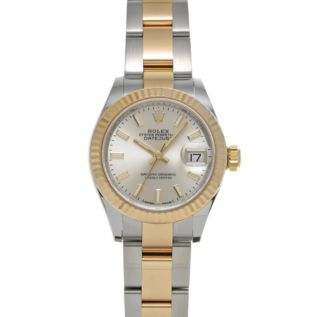 ROLEX DATEJUST SILVER WATCH: ROLEX Datejust Silver Watch Brand: ROLEX Type: Wristwatch Material: Band Material Stainless steel/Yellow Gold, Case Material Stainless steel Color: Dial Color Silver Size: ??Case? H/about 28mm W/a