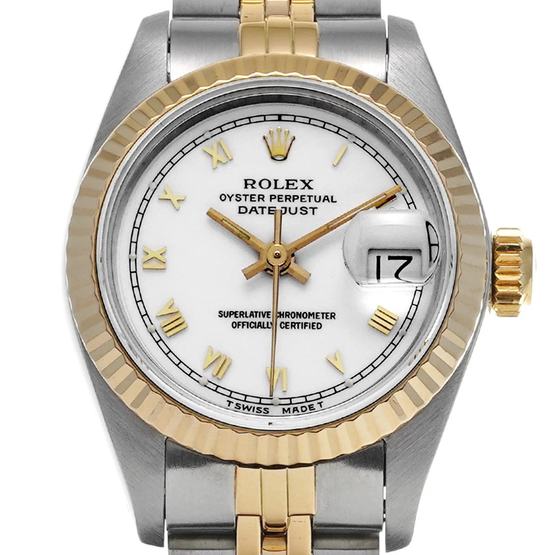 ROLEX DATEJUST WHITE WATCH - 4