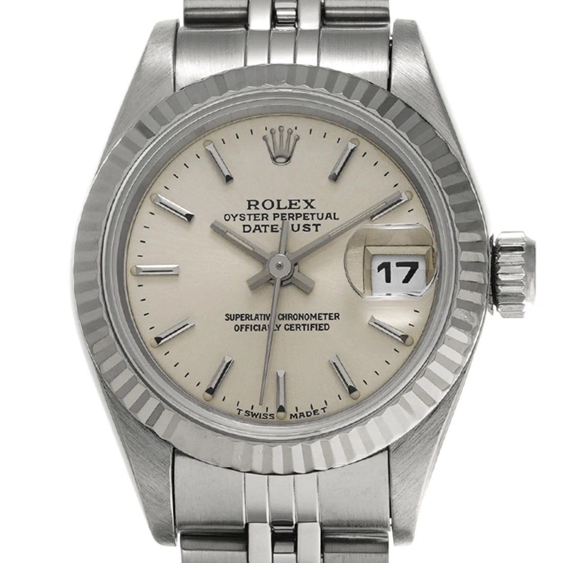 ROLEX DATEJUST SILVER WATCH - 4