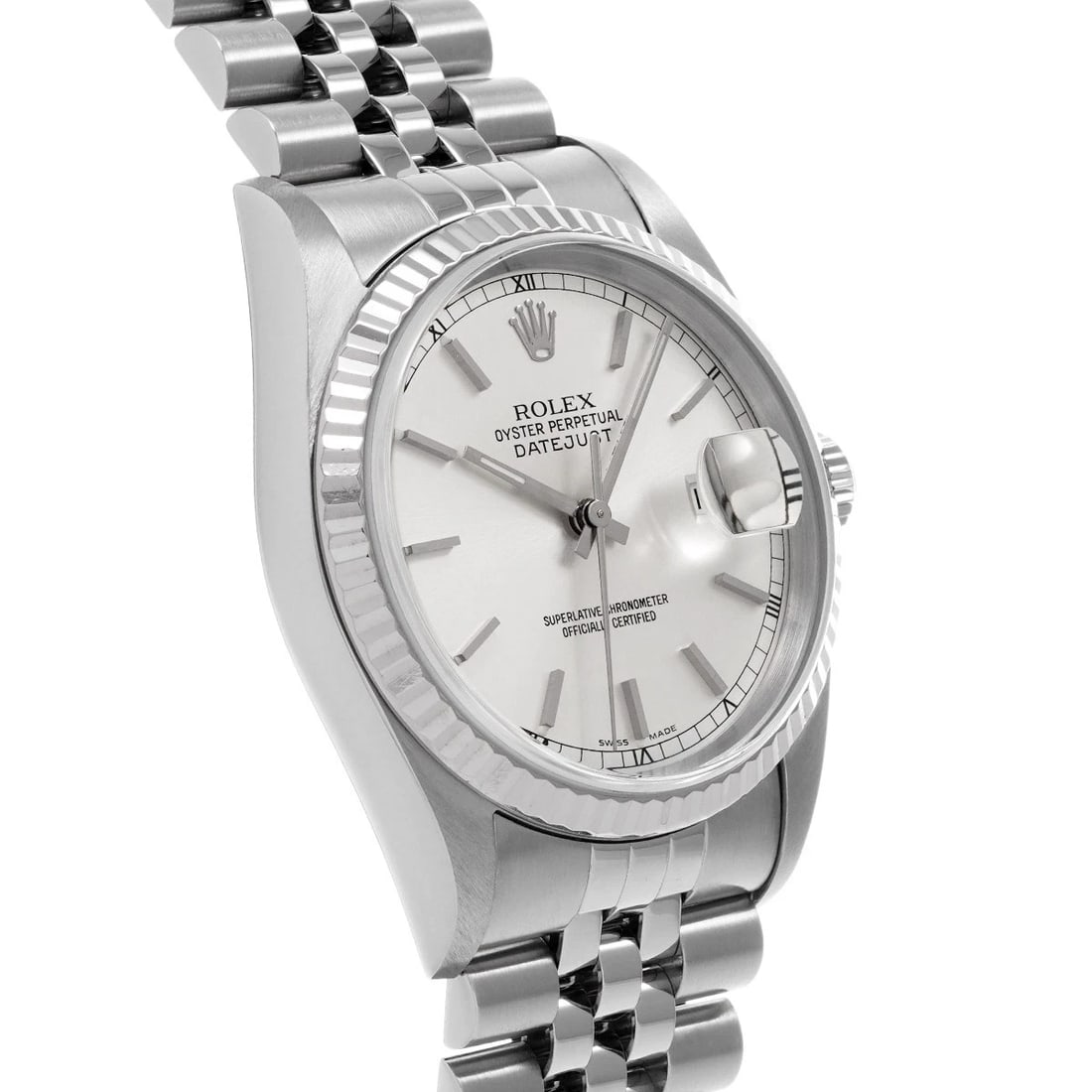 ROLEX DATEJUST SILVER WATCH - 3