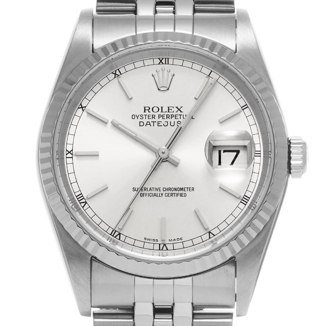 ROLEX DATEJUST SILVER WATCH - 4