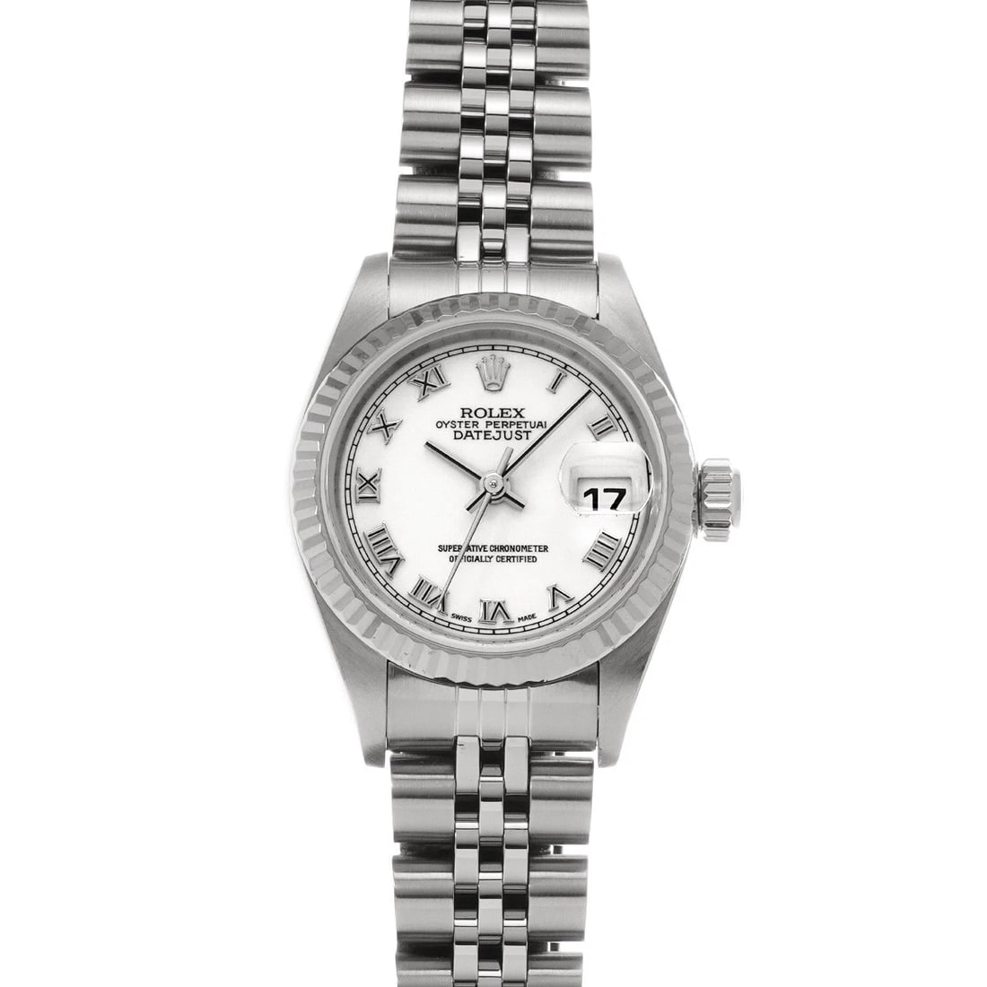 ROLEX DATEJUST WHITE WATCH: ROLEX Datejust white Watch Brand: ROLEX Type: Wristwatch Material: Band Material Stainless steel, Case Material Stainless steel Color: Dial Color white Size: ??Case? H/about 26mm W/about 26mm D/ab