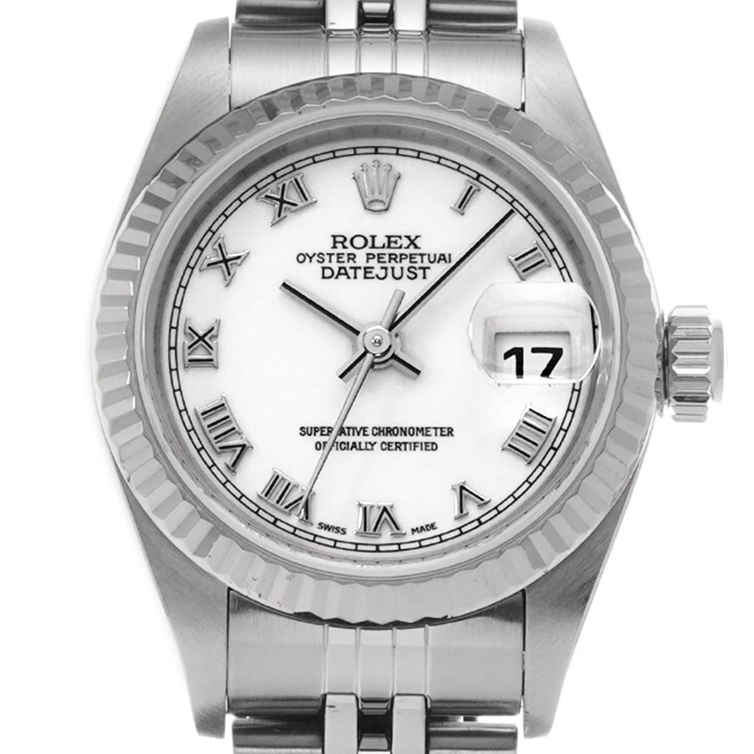 ROLEX DATEJUST WHITE WATCH - 4