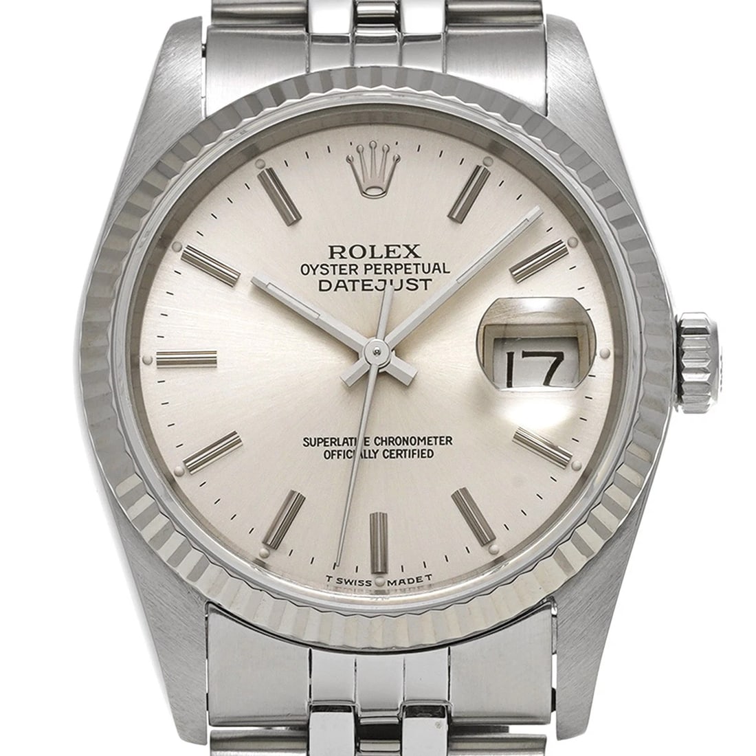 ROLEX DATEJUST SILVER WATCH - 4